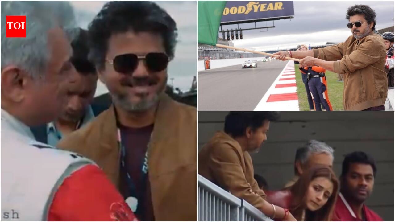 Tamil Nadu CM Vijay flags off Le Mans race at Silverstone; Trisha Krishnan spotted; Ajith Kumar's team finishes 38th - VIDEO |