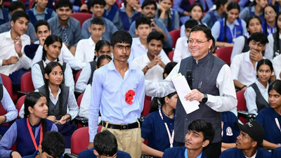 Uttarakhand CM Dhami encourages youth participation in shaping 'developed Uttarakhand by 2047' at 'Mukhyamantri Yuva Vidyarthi Manthan' | India News