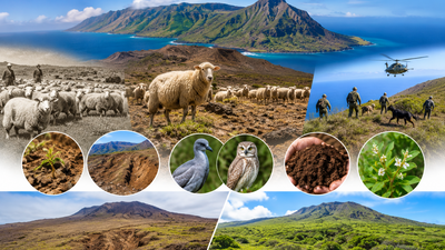 In 1869, 100 sheep were introduced to Mexico's Socorro Island; the herd grew to about 5,000 and damaged 30% of the island, then removing 1,762 helped forest cover rise from 29% to 85%