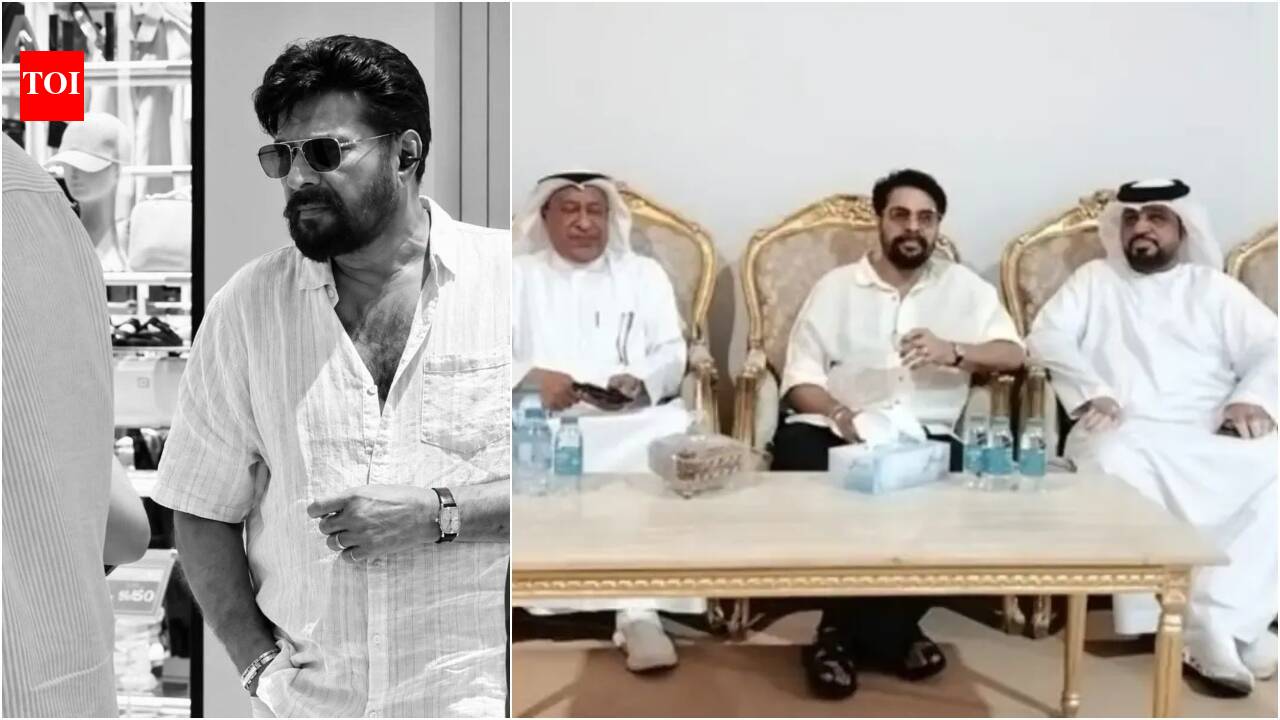 Mammootty visits Sharjah palace after Sheikh Mohammed bin Salem Al Qasimi's death; meets royal family | Malayalam Movie News