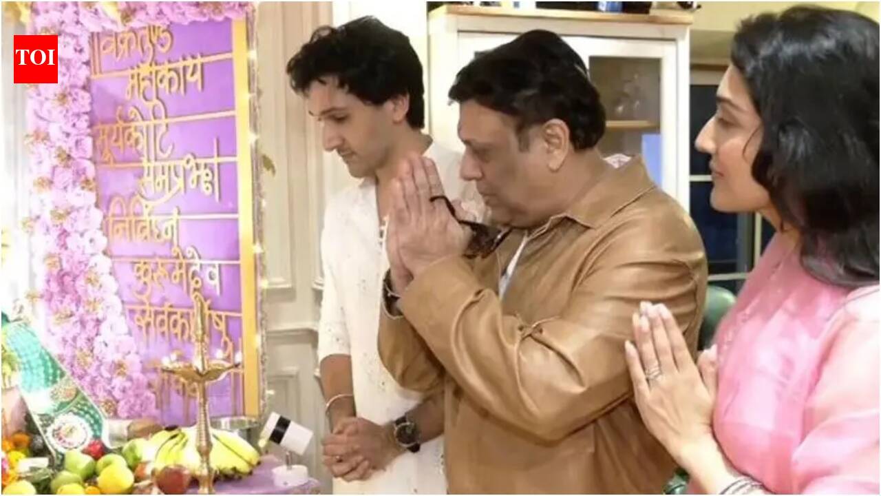 Govinda joins Tina and Yashvrdhn Ahuja for Ganesh Chaturthi after US return; prays for son; 'I pray to Bappa to give Yash his best wishes' | Hindi Movie News