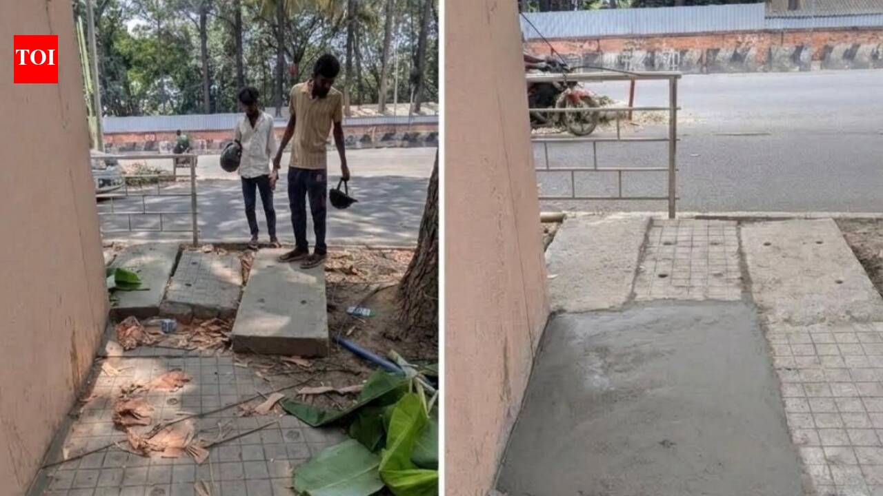Bengaluru CEO spends ₹2,700 to fix a footpath himself after years of waiting