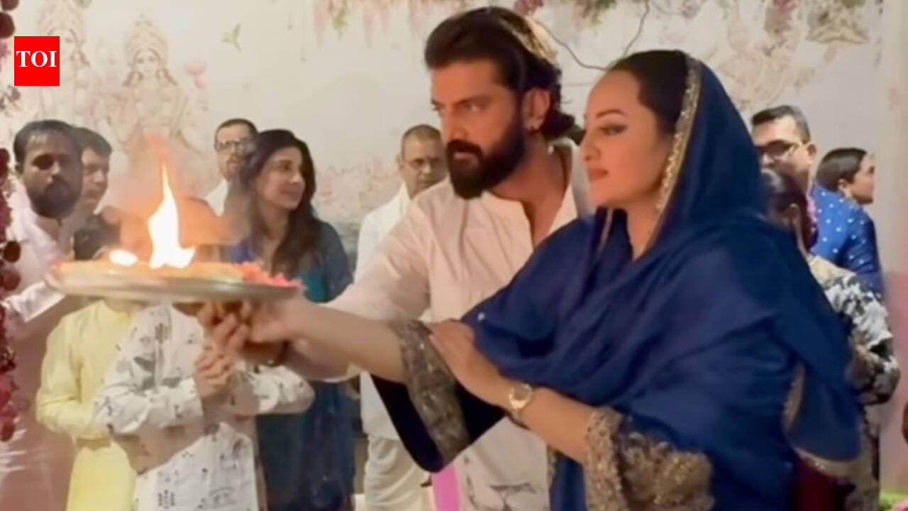 Sonakshi Sinha and Zaheer Iqbal share Ganpati aarti video from Arpita Khan’s house, switch off comments amid past trolling |