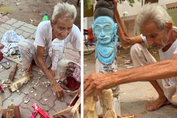 Meet Ishtiaq Ali: 85-year-old artist from Lucknow who carves Hindu gods on living trees without harming them; “When I sleep, I see Devi-Devtas…” |