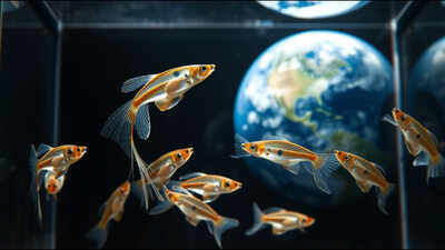 Three pregnant guppies spent five days in space in 1983; one later gave birth to 25 normal fry and six more broods |
