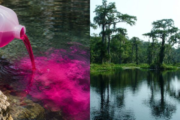 Scientists poured pink dye into Florida’s Lake Jackson to trace hidden water; about 1 month later, it appeared at Wakulla Spring through limestone caves