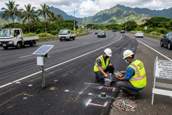 Hawaii put 195,000 plastic bottles’ worth of recycled plastic into Fort Weaver Road in 2022, but the experiment came with a hidden environmental question﻿ | World News