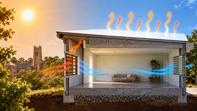In 2023, Princeton researchers tested radiative cooling with natural ventilation and thermal mass, keeping a building 3.9°C below outdoor air |