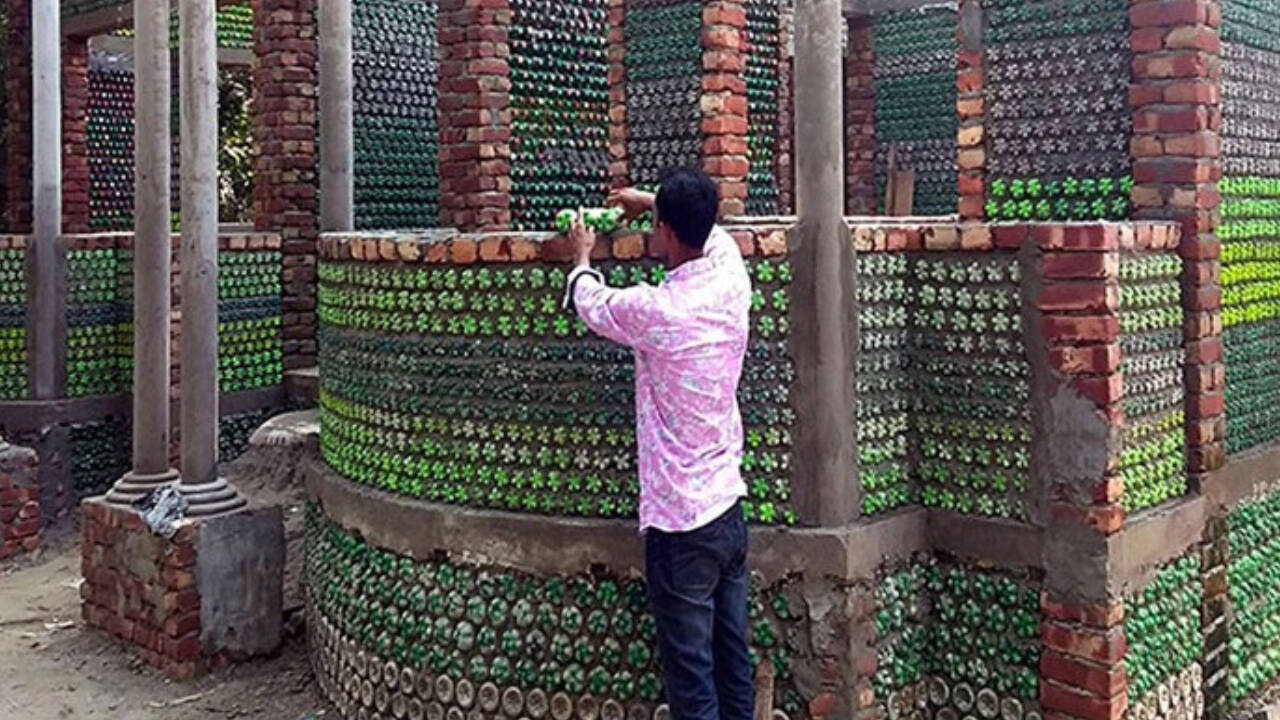Meet the couple who built a plastic bottle house for their differently-abled son