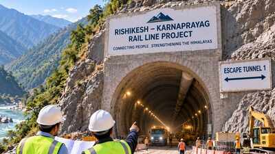 Rishikesh-Karnprayag railway line project for Char Dham connectivity boost hits 41 tunnel breakthroughs; RVNL completes 10.847-km Escape Tunnel 1, with 5 more expected within a year