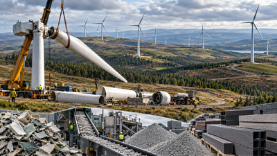 Scotland’s first commercial wind farm recycled and reused 99.9% of materials from 26 old turbines, with blades turned into construction polymers | World News