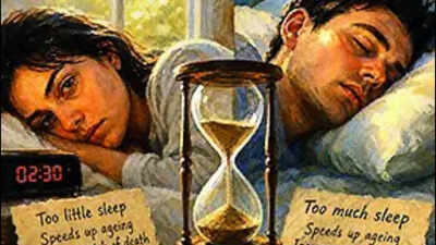 Sleeping too little, or too much, could speed up aging | India News