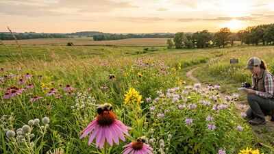 Wisconsin restored former farmland into prairie; researchers found more bumblebees and rare species only at the restored sites﻿ |